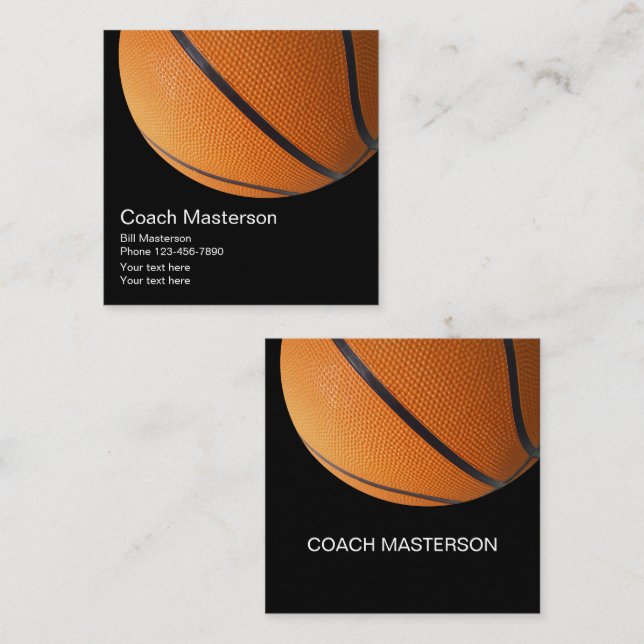 Cooler Basketball-Trainer-Entwurf Quadratische Visitenkarte (Vorne/Hinten)