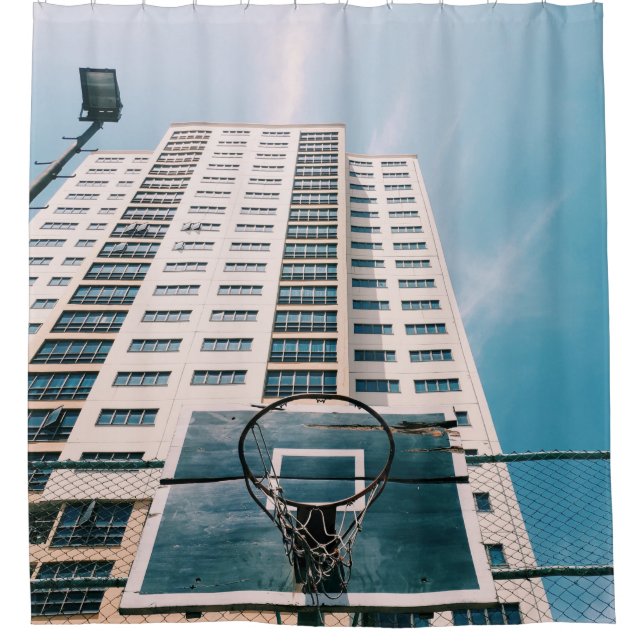 Cooler Basketballkorb Duschvorhang (Vorderseite)