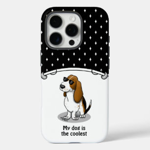Cooler Basset Hound Hund und Sonnenbrille (Trikolo iPhone 16 Pro Hülle