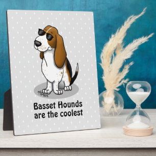 Cooler Basset Hound Hund und Sonnenbrille (Trikolo Fotoplatte