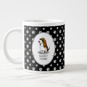 Cooler Basset Hound Hund und Sonnenbrille (Trikolo Jumbo-Tasse