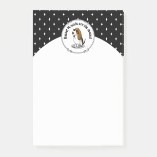 Cooler Basset Hound Hund und Sonnenbrille (Trikolo Post-it Klebezettel