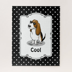 Cooler Basset Hound Hund und Sonnenbrille (Trikolo Puzzle