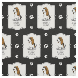 Cooler Basset Hound Hund und Sonnenbrille (Trikolo Stoff