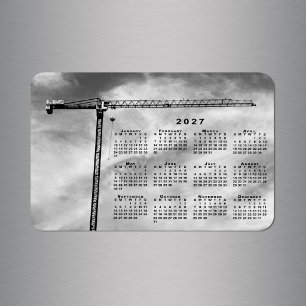 Cooler Baukran Foto 2027 Kalender Magnet