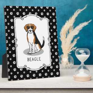 Cooler Beagle mit Sonnenbrille (Tri-Farbe 3) Funny Fotoplatte