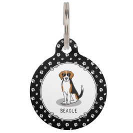 Cooler Beagle mit Sonnenbrille (Tri-Farbe 3) Funny Haustiermarke