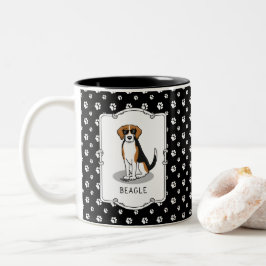 Cooler Beagle mit Sonnenbrille (Tri-Farbe 3) Funny Zweifarbige Tasse