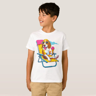 Cooler Beagle Summer Vibes   Spaß Kinder T-Shirt