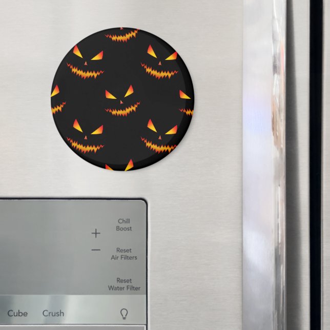Cooler beängstigender Jack O'Lantern-Gesichtsaussc Magnet (In Situ (Kühlschrank))