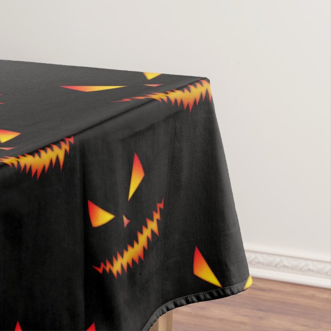 Cooler beängstigender Jack O'Lantern-Gesichtsaussc Tischdecke (Beispiel)