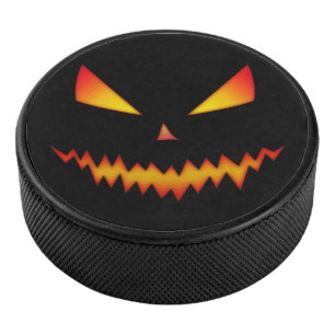 Cooler beängstigender Jack O'Lantern-GesichtsHallo Eishockey Puck