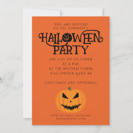 Cooler beängstigender Jack O'Lantern Halloween Einladung