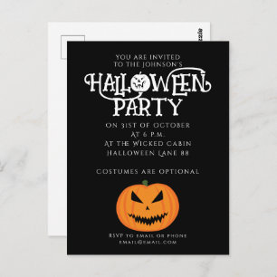 Cooler beängstigender Jack O'Lantern Halloween Postkarte