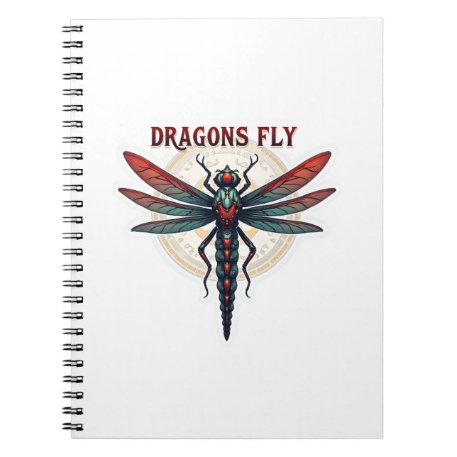 Cooler bearbeiteter Steampunk Libelle - Drachen fl Notizblock (Vorderseite)