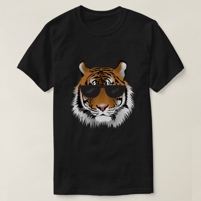 Cooler Bengalischer Tiger mit Sonnenbrille Bengali T-Shirt (Design vorne)