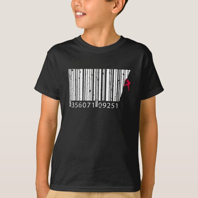 Cooler Bergketten-Barcode T-Shirt (Vorderseite)