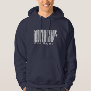 Cooler Bergsteiger Mann farbenfroher Strichcode Hoodie