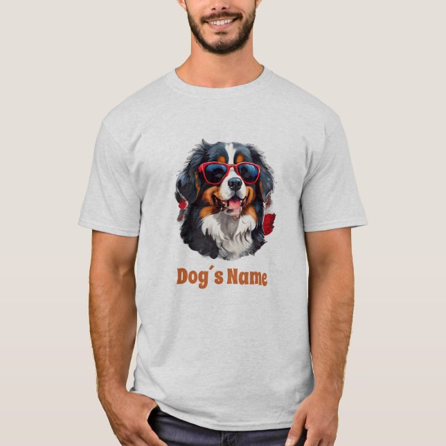 Cooler Berner Hund mit Sonnenbrille T-Shirt (Vorderseite)