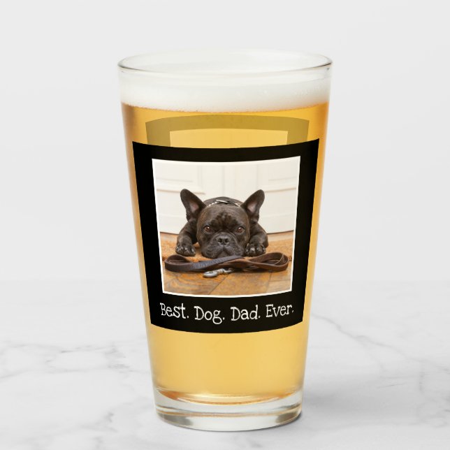 Cooler Best Dog Vater je Foto Personalisiert Schwa Glas (Vorne (Gefüllt))