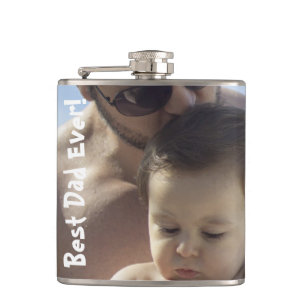 Cooler bester Vater je Foto Vinyl Wrapped Flask Flachmann
