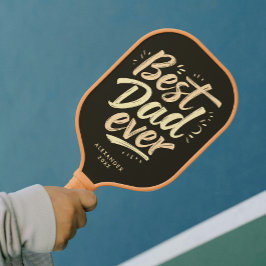 Cooler bester Vater Pater Brown Yellow Brush Scrip Pickleball Schläger