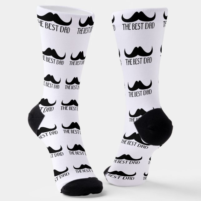 Cooler bester Vater schwarzer Schnurrbart Vatertag Socken (Gewinkelt)