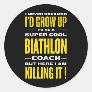 Cooler Biathlon Trainer Lugano Highlights Spaß Lug Runder Aufkleber