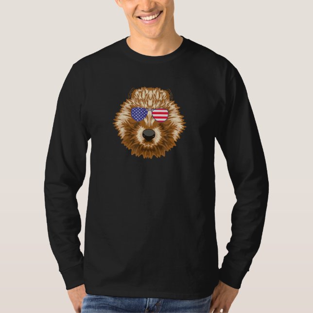 Cooler Biber, der eine Sonnenbrille mit US-amerika T-Shirt (Vorderseite)