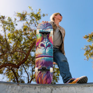 Cooler Bigfoot in Angesagter Sonnenbrille Skateboard