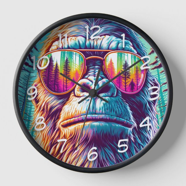Cooler Bigfoot in Angesagter Sonnenbrille Uhr (Vorderseite)