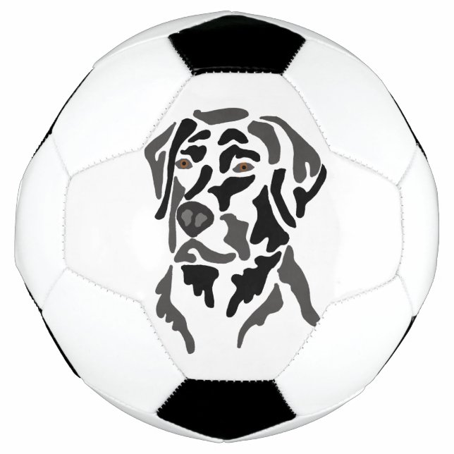 Cooler Black Labrador Retriever Hund Art Soccer Ba Fußball (Vorderseite)