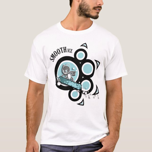 Cooler blaue KatzeSnowboarding T-Shirt (Vorderseite)