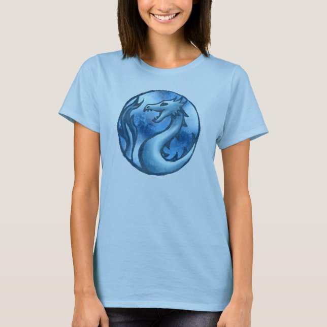 Cooler blauer Drache T-Shirt (Vorderseite)