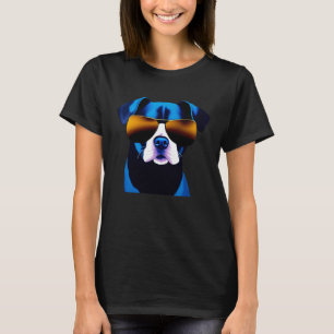 Cooler blauer Hund mit Sonnenbrille T-Shirt