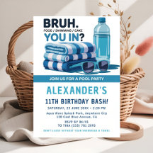 Cooler blauer Pool Bash Jungen Geburtstag 