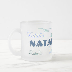 Cooler blauer Schriftart Ihr Name personalisiert Mattglastasse