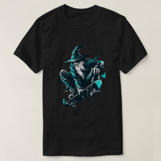 Cooler blauer Skate-Zauberer T-Shirt