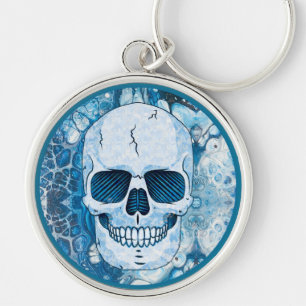 Cooler Blauer Skull Schlüsselanhänger