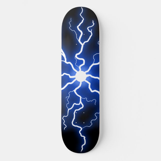 Cooler Blauer Strom Skateboard (Vorderseite)