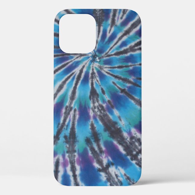 Cooler Blauer Swirl Spiral Gefärbte Krawatte Case-Mate iPhone Hülle (Rückseite)