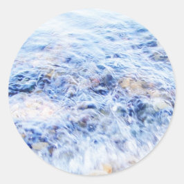 Cooler blauer Wasseraufkleber Runder Aufkleber