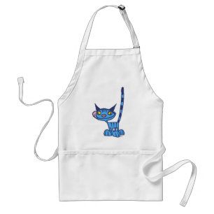 Cooler Blue Cat Cartoon Kochen Schürze