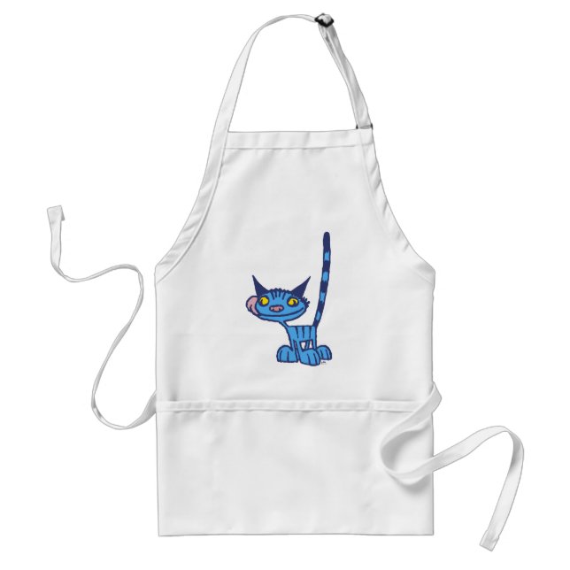 Cooler Blue Cat Cartoon Kochen Schürze (Vorne)