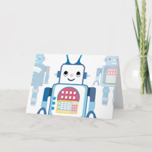 Cooler Blue Robot - Geschenke Karte