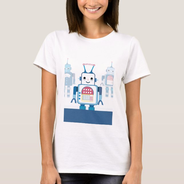 Cooler Blue Robot - Geschenke T-Shirt (Vorderseite)