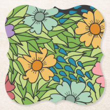 Cooler Blumenmuster-SPRING-Papier-Untersetzer