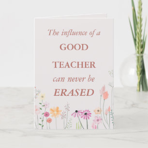 Cooler Blumenrosa-Teacher-Zitat Dankeskarte