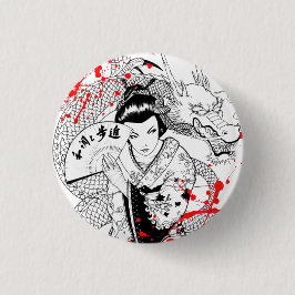Cooler Blut-Spritzer Geisha mit Button
