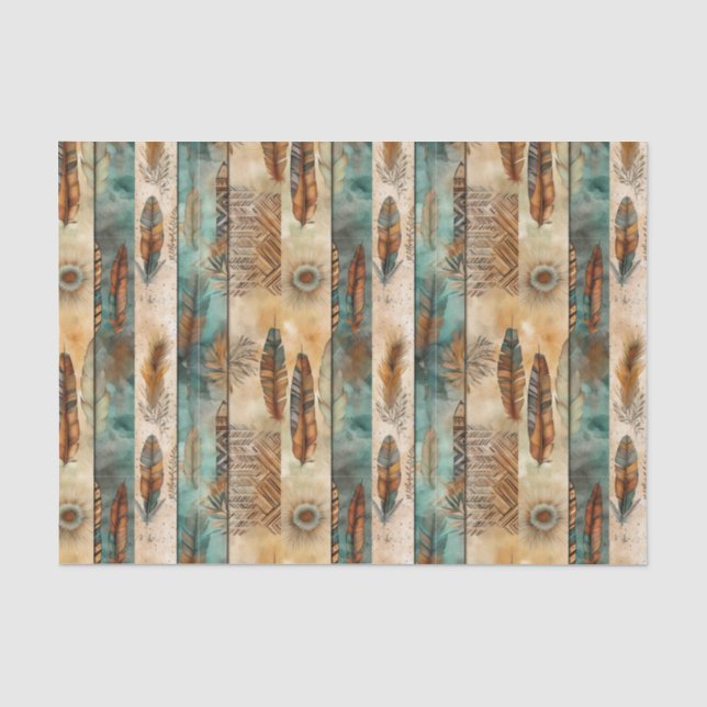 Cooler Boho-Western-Fliesenmuster-Dekodierung Seidenpapier (Vorderseite)